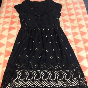 Black dress w/ keyhole cutouts and scalloped hem